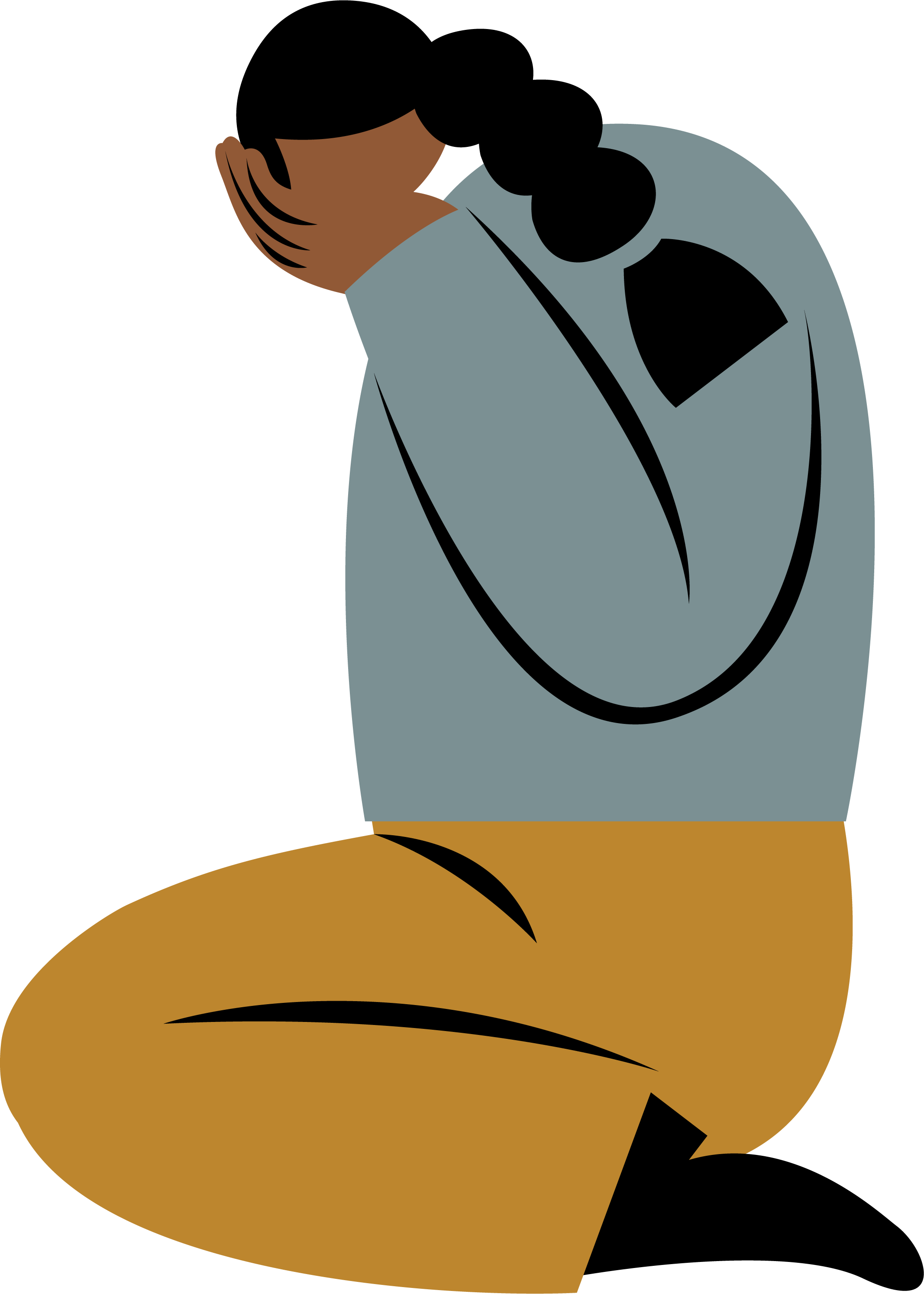 Person der beder på knæ